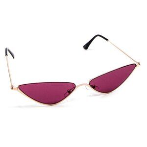 Slim Chrome Cat Eye Sunglasses Berry Purple
